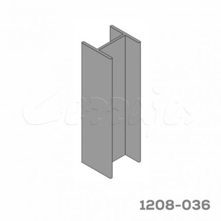 Conector lineal para zoclo aluminio 180° Cerrajes H=100mm Aluminio pintura epóxica Gris mate