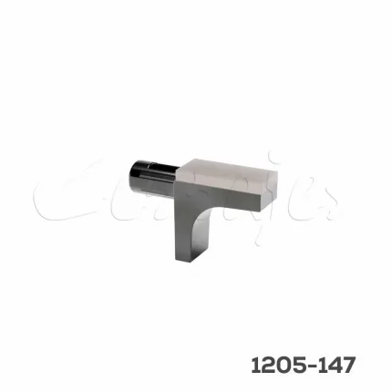 Ménsula para entrepaño de cristal Italiana Ferramenta "K-Line" Ø=5mm Zamak Niquelado Negro con goma